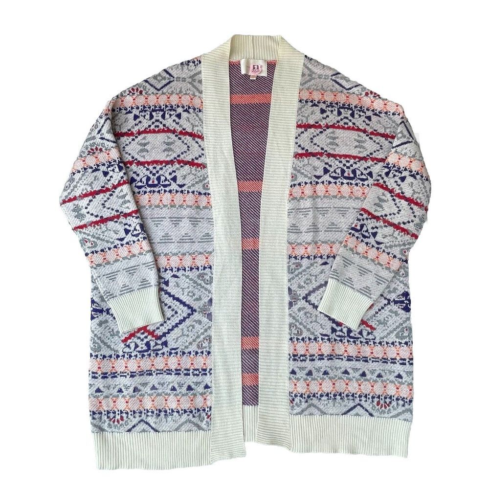 Skies Are Blue Women's Cardigan‎ Sweater Medium Geometric Aztec Western Cowgirl